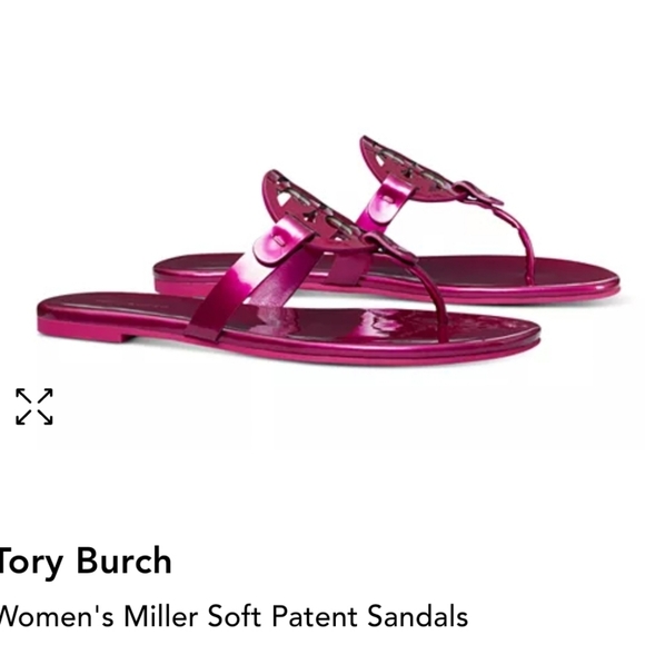Tory Burch Miller Soft Patent Leather Hot Pink size 8.5 - Picture 9 of 9